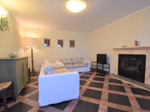 uma sala de estar com um sofá e uma lareira em Holiday Home La Corte Bricca - Casa Padronale by Interhome em Castana