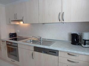 アイゼンバッハにあるApartment Fischer by Interhomeのシンクとカウンタートップのあるキッチン +18枚の写真