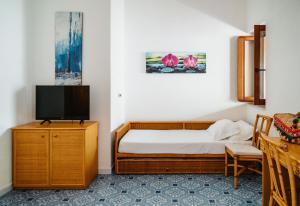 Televízia a/alebo spoločenská miestnosť v ubytovaní Hotel Rojas