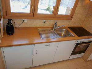 - une cuisine avec un évier et un comptoir dans l'établissement Apartment Les Genets-12 by Interhome, à Nendaz