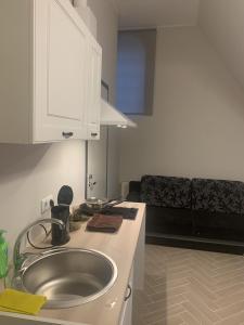 Kuchyň nebo kuchyňský kout v ubytování Rotermanni Studio Apartament on 4 floor