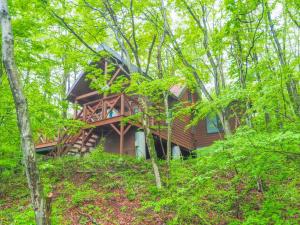 a log cabin in the woods with trees at Nasu-gun - House - Vacation STAY 11442 in Shiozawa