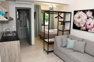 Posezení v ubytování Theano Luxury Suites Nikiti