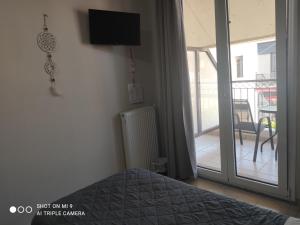 TV a/nebo společenská místnost v ubytování Hotel Trifylia