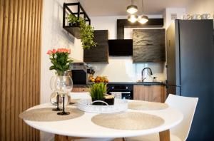 Kuchnia lub aneks kuchenny w obiekcie APARTAMENT BIESZCZADY