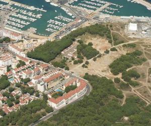 an aerial view of a city with a marina at Magda Park D 1D in L'Escala