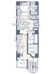 un plan d'étage d'une maison dans l'établissement Prime Suites Tokyo, à Tokyo