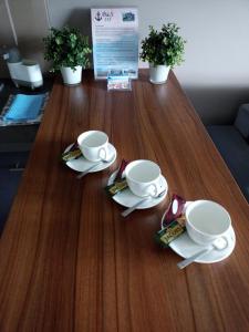 Príslušenstvo na prípravu kávy alebo čaju v ubytovaní Apartament z widokiem na morze