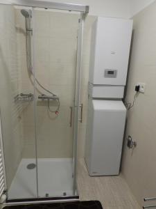 Koupelna v ubytování Apartmán u Kunštátského mlýna