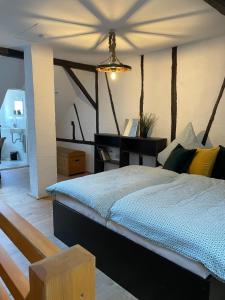 Postel nebo postele na pokoji v ubytování Ferienhaus Kaliva