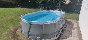 an overhead view of a swimming pool in a yard at Residencial El Cuartel in Grañón