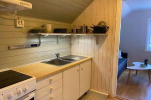 Kuchyň nebo kuchyňský kout v ubytování Koselig leilighet sentralt i Svolvær