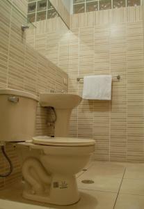 Ett badrum på Takora Inn