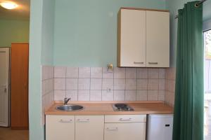 a kitchen with a sink and a cabinet at Beachfront - Vali in Tkon +57 photos