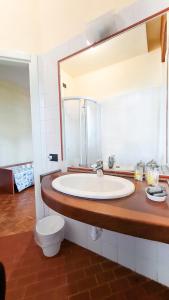 a bathroom with a sink and a toilet and a mirror at 4 Venti in Curtatone +26 photos