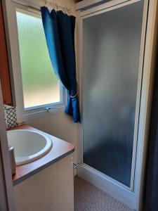 A bathroom at Flo's Mobil-Home