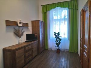 Televízia a/alebo spoločenská miestnosť v ubytovaní Dolina Apartman