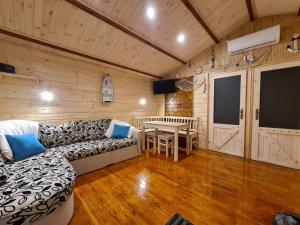 Telewizja i/lub zestaw kina domowego w obiekcie Siedlisko nr 4A nad jeziorem Skarlińskim, jezioro, mazury, domki letniskowe