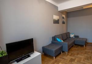 Televízia a/alebo spoločenská miestnosť v ubytovaní Apartament Eliza
