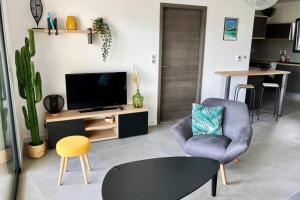Μια τηλεόραση ή/και κέντρο ψυχαγωγίας στο Appartement Stanatura - Luxe - Proche du port - 1 chambre - Pour des vacances paisibles