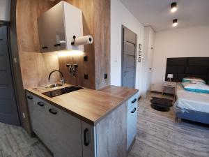 Kuchyňa alebo kuchynka v ubytovaní Apartamenty Majówka