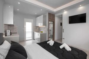 Posteľ alebo postele v izbe v ubytovaní Studio penthouse near Acropolis Museum by GHH