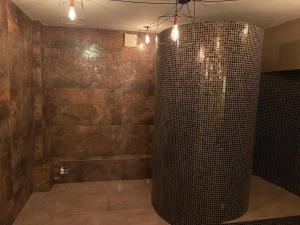 a bathroom with a shower with a large shower at Vila Aquamarine in Eforie Nord +68 photos