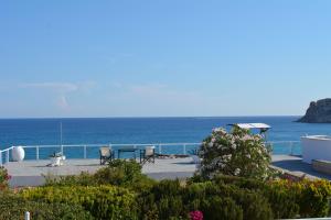 a patio with a view of the ocean at Maistrali in Provatas