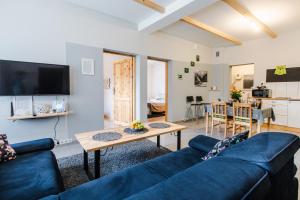 Televízia a/alebo spoločenská miestnosť v ubytovaní Apartament Grota