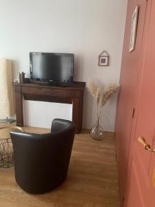 TV a/nebo společenská místnost v ubytování Chambres et table d'hôtes Le cèdre Aveyron