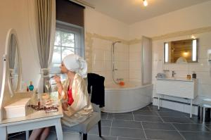 Koupelna v ubytování Landhaus Heidekrug