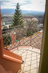 a view from the balcony of a building at Hotel Bojnický vínny dom in Bojnice