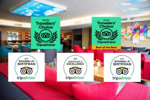 Certifikát, hodnocení, plakát nebo jiný dokument vystavený v ubytování Efeler Hotel