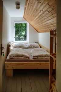 a bedroom with a bed and a window at Dom na Slivnici in Cerknica