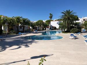 basen z leżakami i palmami w obiekcie COSTA DAURADA APARTAMENTS - Stival Park 4 w mieście La Pineda