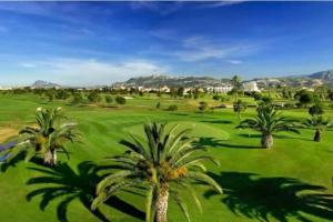 een groep palmbomen op een golfbaan bij MET&GOLF OLIVA NOVA BEACH in Oliva