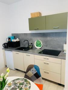 Kuchyňa alebo kuchynka v ubytovaní Apartament Walczaka 15 MIEJSCE PARKINGOWE