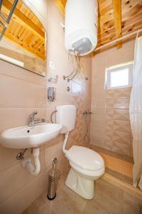 un bagno con un water e un lavandino di Ethno house OSOBAK a Virpazar