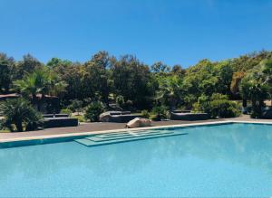 a large swimming pool with trees in the background at Vallegrande Nature Resort by Geocharme in Cefalù