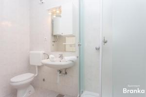 Koupelna v ubytování Apartmani Bego