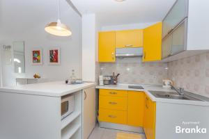 Kuchyň nebo kuchyňský kout v ubytování Apartmani Bego