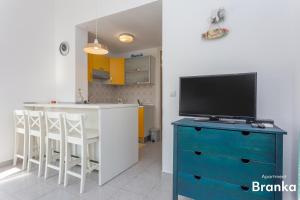 Kuchyň nebo kuchyňský kout v ubytování Apartmani Bego