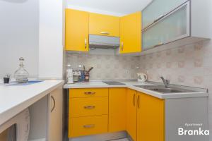 Kuchyň nebo kuchyňský kout v ubytování Apartmani Bego
