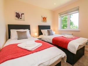 two beds sitting next to each other in a bedroom at Devon House in Holsworthy