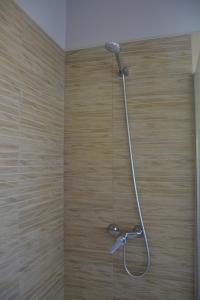y baño con ducha con cabezal de ducha. en Ruiloba II, en Ribadesella