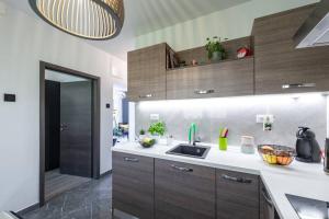 Kuchyň nebo kuchyňský kout v ubytování Apartman Leda