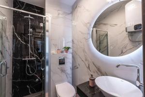 Koupelna v ubytování Apartman Leda