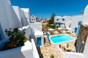 arial view of a villa with a swimming pool at Seaside Breeze in Kamari