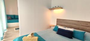 Ένα ή περισσότερα κρεβάτια σε δωμάτιο στο Sea Star Apartments Kallikratia