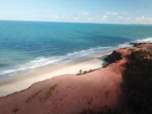 an aerial view of a beach with the ocean at Paua Hotel Boutique in Pipa